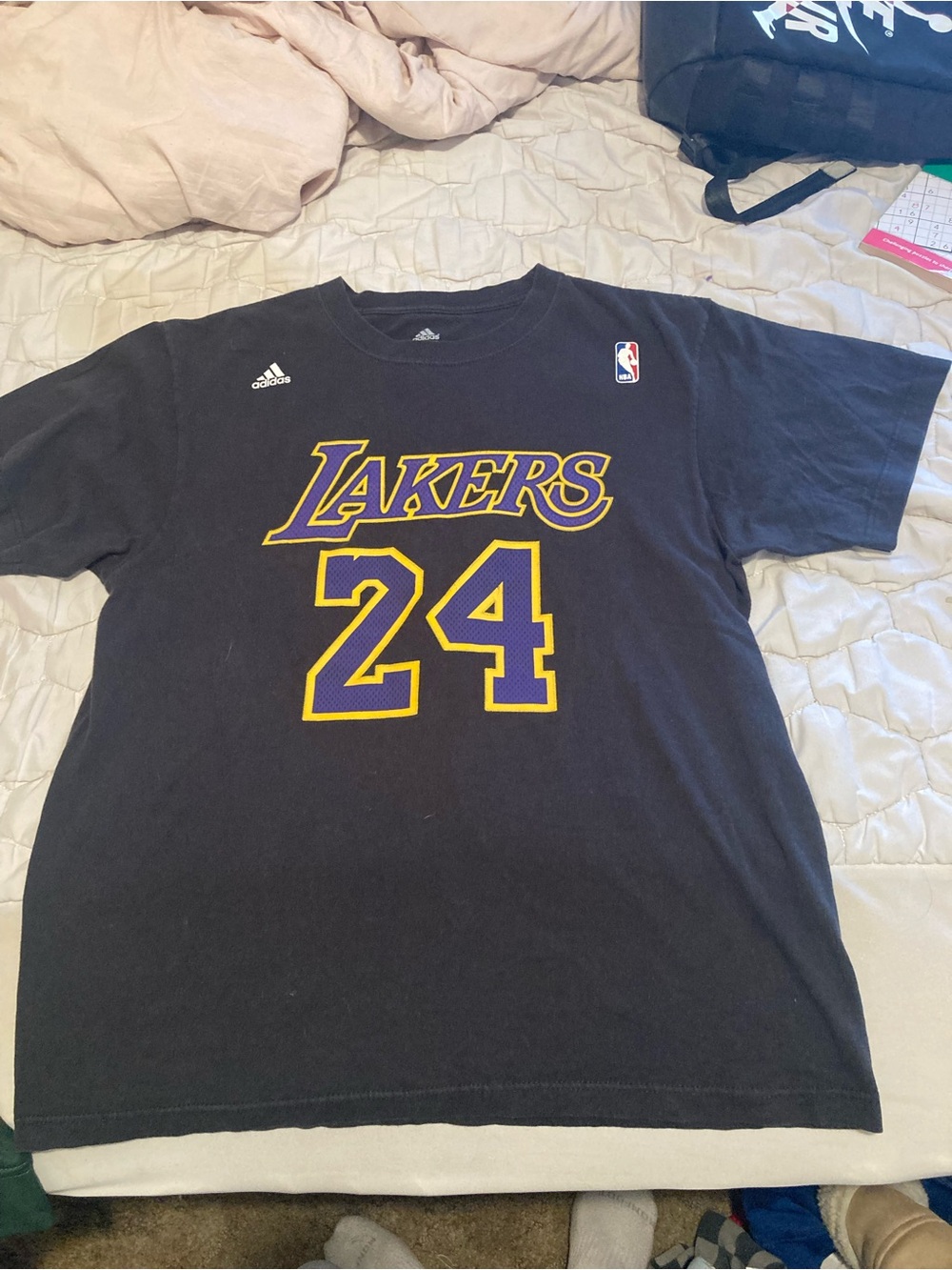 Adidas kobe Bryant Los Angeles Lakers Jersey shirt size L pre owned